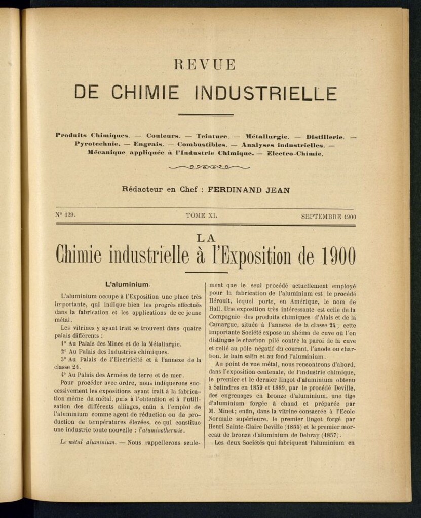 Miniatura de Revue de Chimie Industrielle de septiembre de 1900
