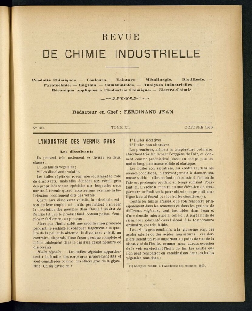 Miniatura de Revue de Chimie Industrielle de octubre de 1900