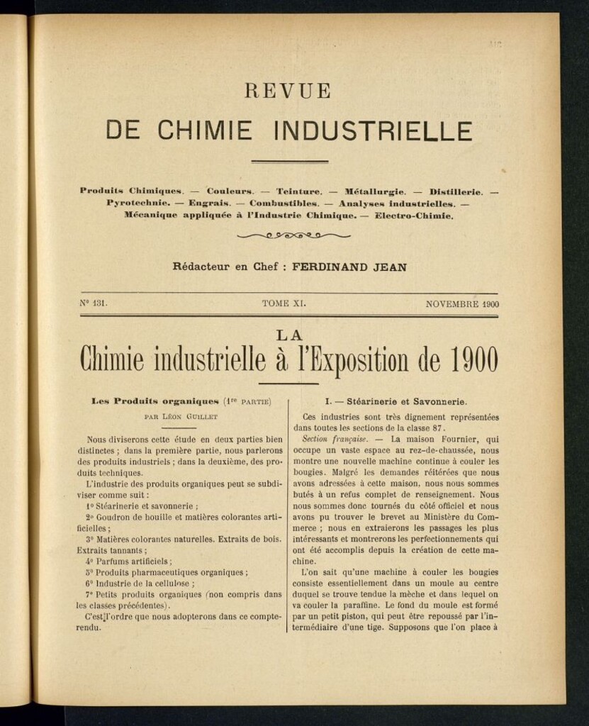 Miniatura de Revue de Chimie Industrielle de noviembre de 1900