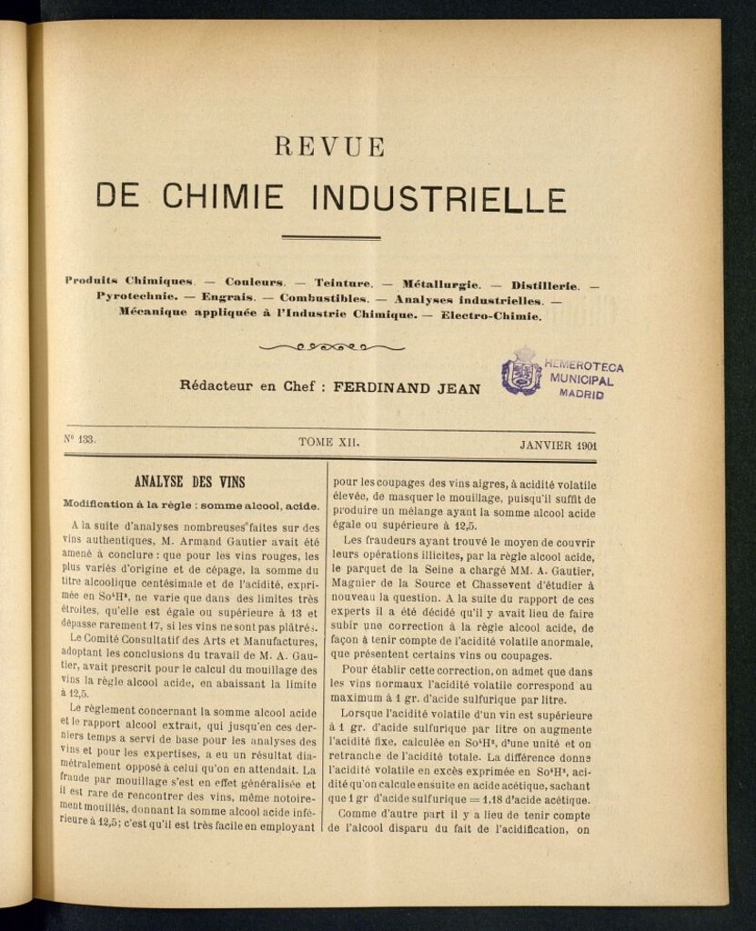 Miniatura de Revue de Chimie Industrielle de enero de 1901