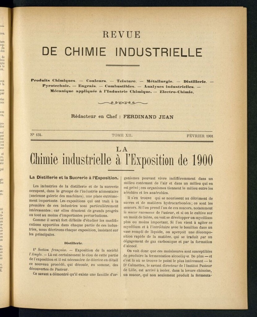 Miniatura de Revue de Chimie Industrielle de febrero de 1901