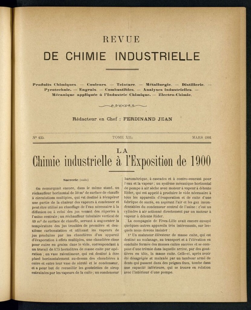 Miniatura de Revue de Chimie Industrielle de marzo de 1901