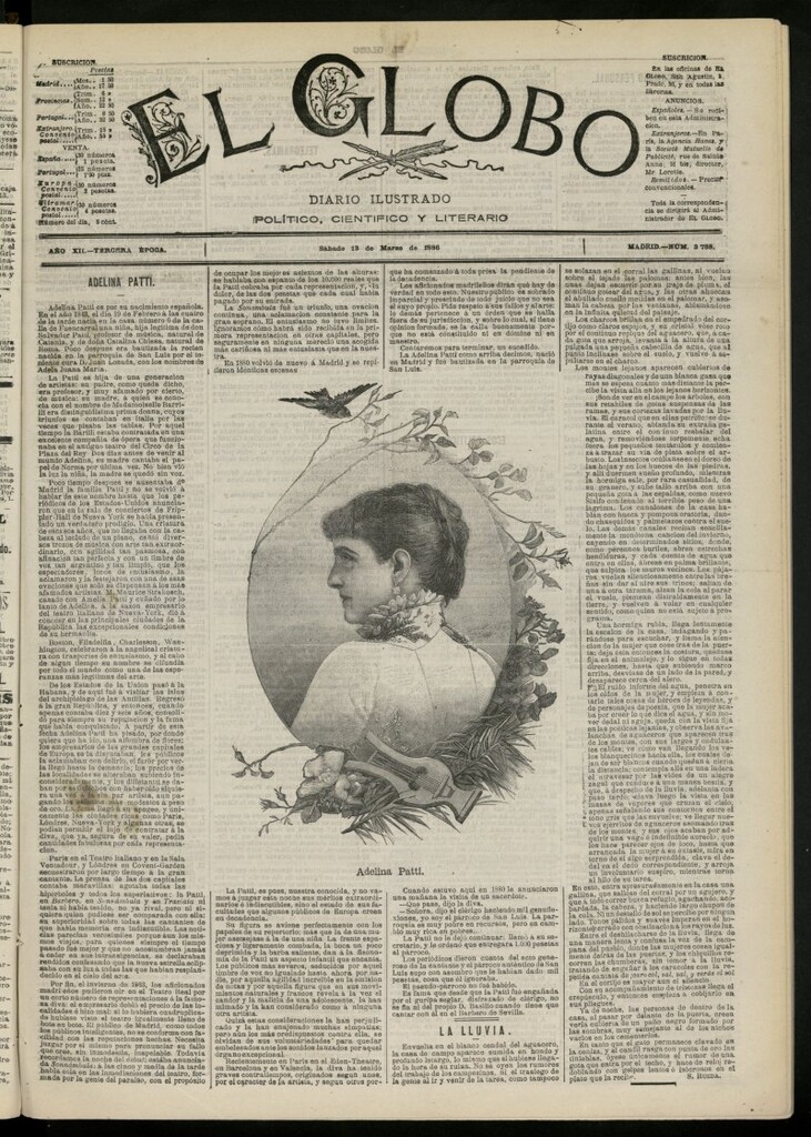 Miniatura de El Globo : diario ilustrado del 13 de marzo de 1886, nº 3788