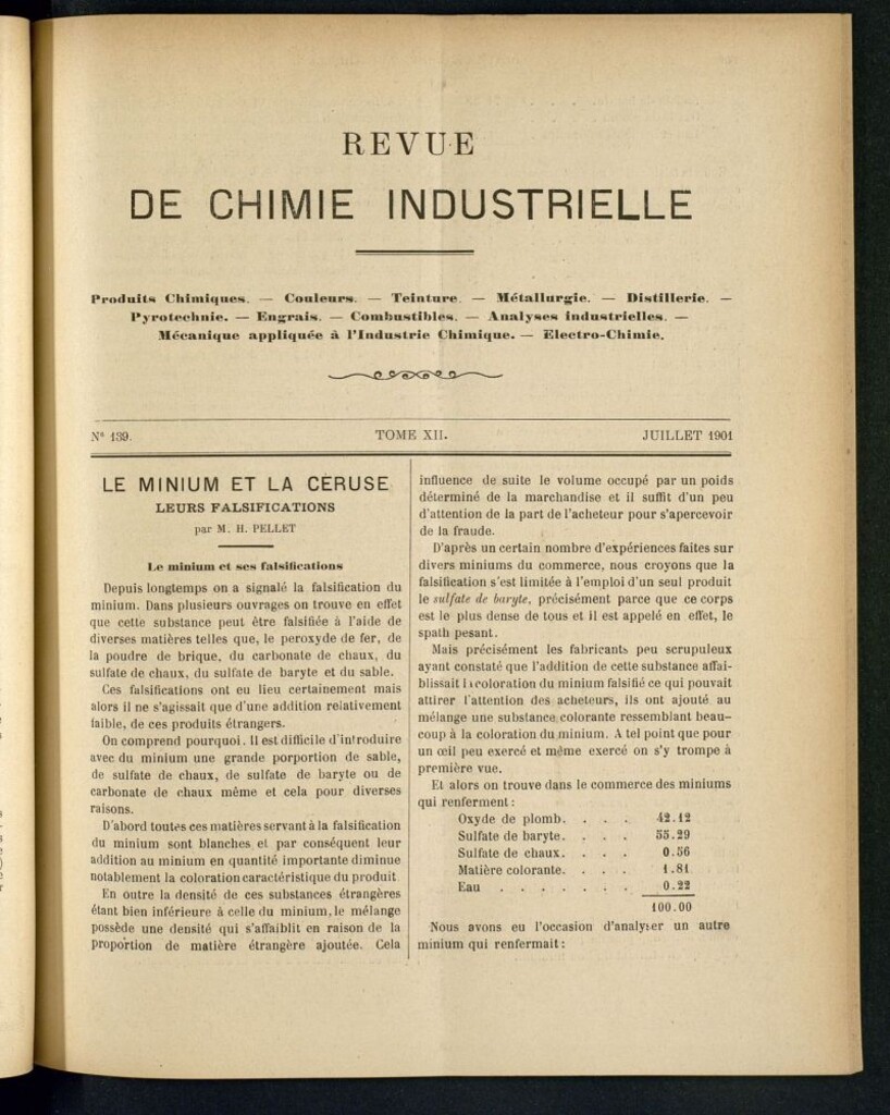 Miniatura de Revue de Chimie Industrielle de julio de 1901