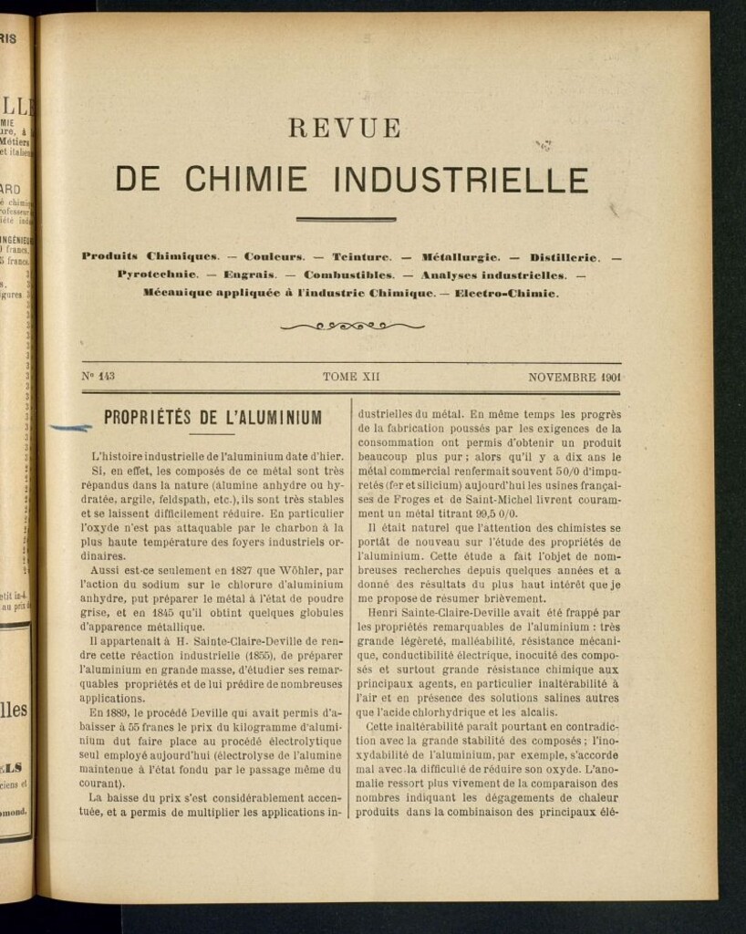 Miniatura de Revue de Chimie Industrielle de noviembre de 1901