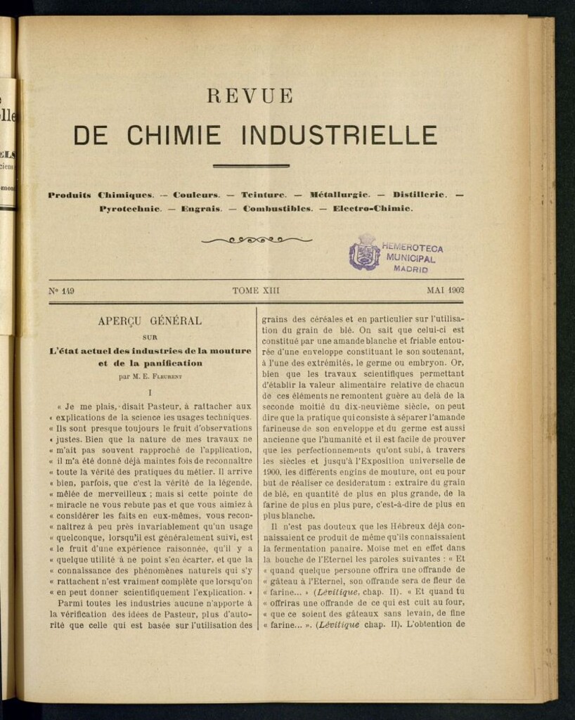 Miniatura de Revue de Chimie Industrielle de mayo de 1902