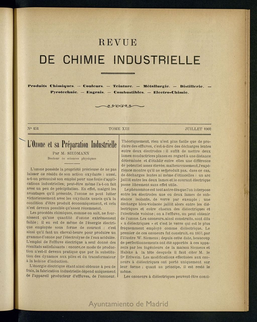 Miniatura de Revue de Chimie Industrielle de julio de 1902