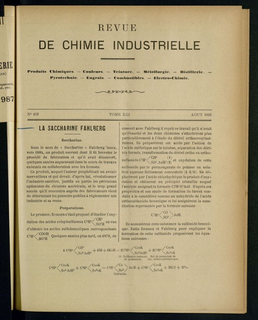 Miniatura de Revue de Chimie Industrielle de agosto de 1902