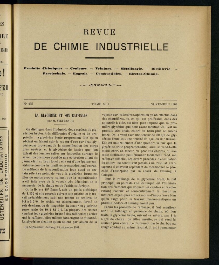 Miniatura de Revue de Chimie Industrielle de noviembre de 1902