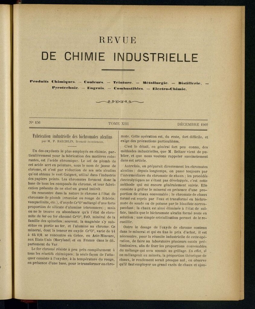 Miniatura de Revue de Chimie Industrielle de diciembre de 1902