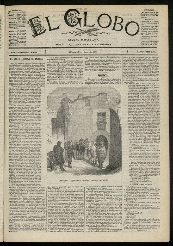 Miniatura de El Globo : diario ilustrado del 17 de marzo de 1886, nº 3792