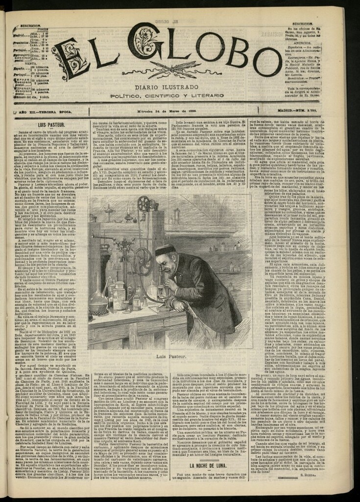 Miniatura de El Globo : diario ilustrado del 24 de marzo de 1886, nº 3799