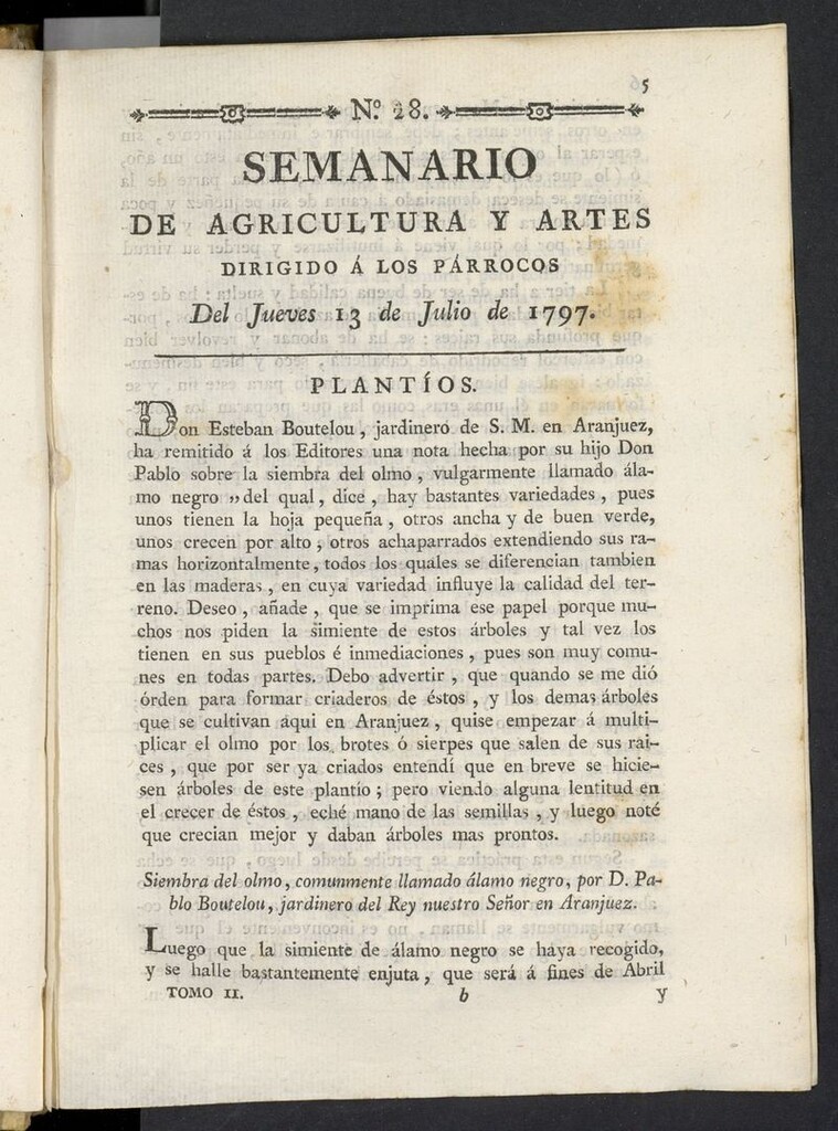 Miniatura de Semanario de Agricultura y Artes del 13 de julio de 1797