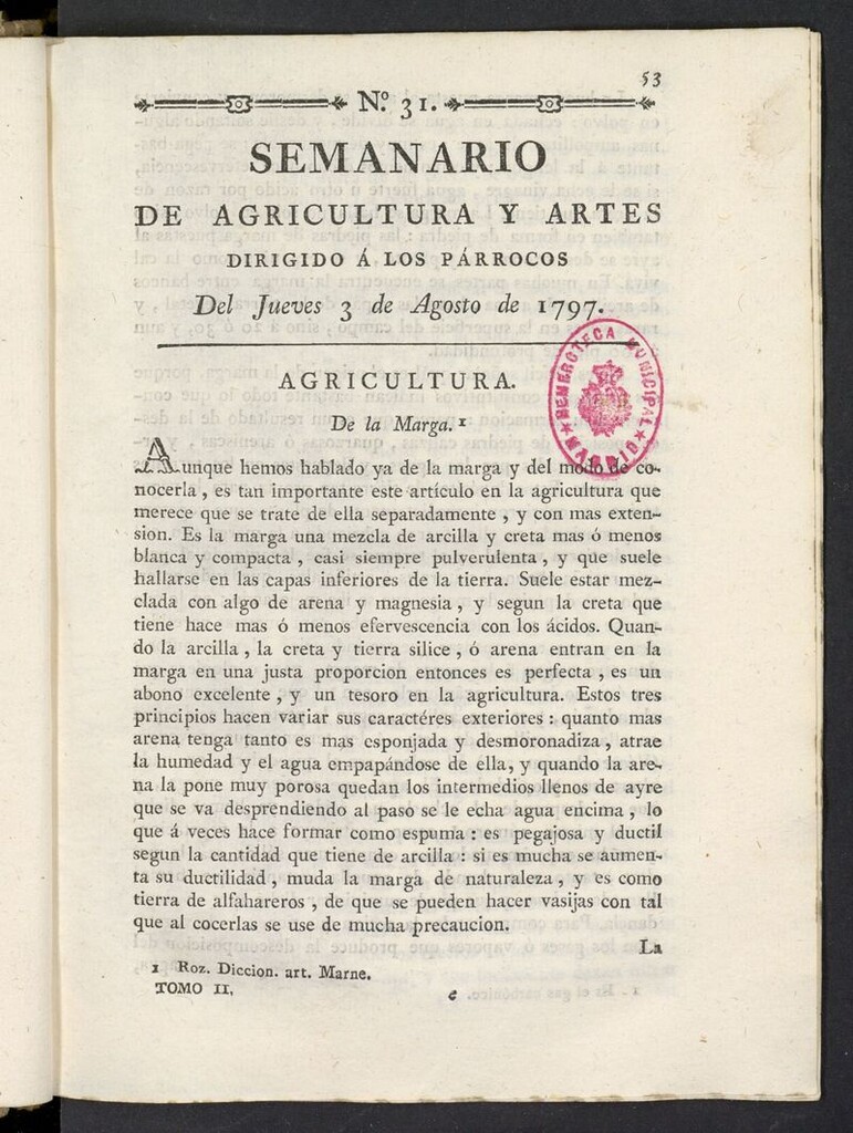 Miniatura de Semanario de Agricultura y Artes del 3 de agosto de 1797