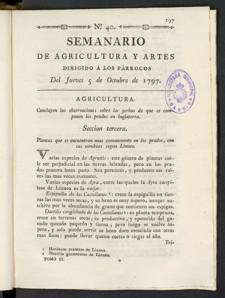 Miniatura de Semanario de Agricultura y Artes del 5 de octubre de 1797