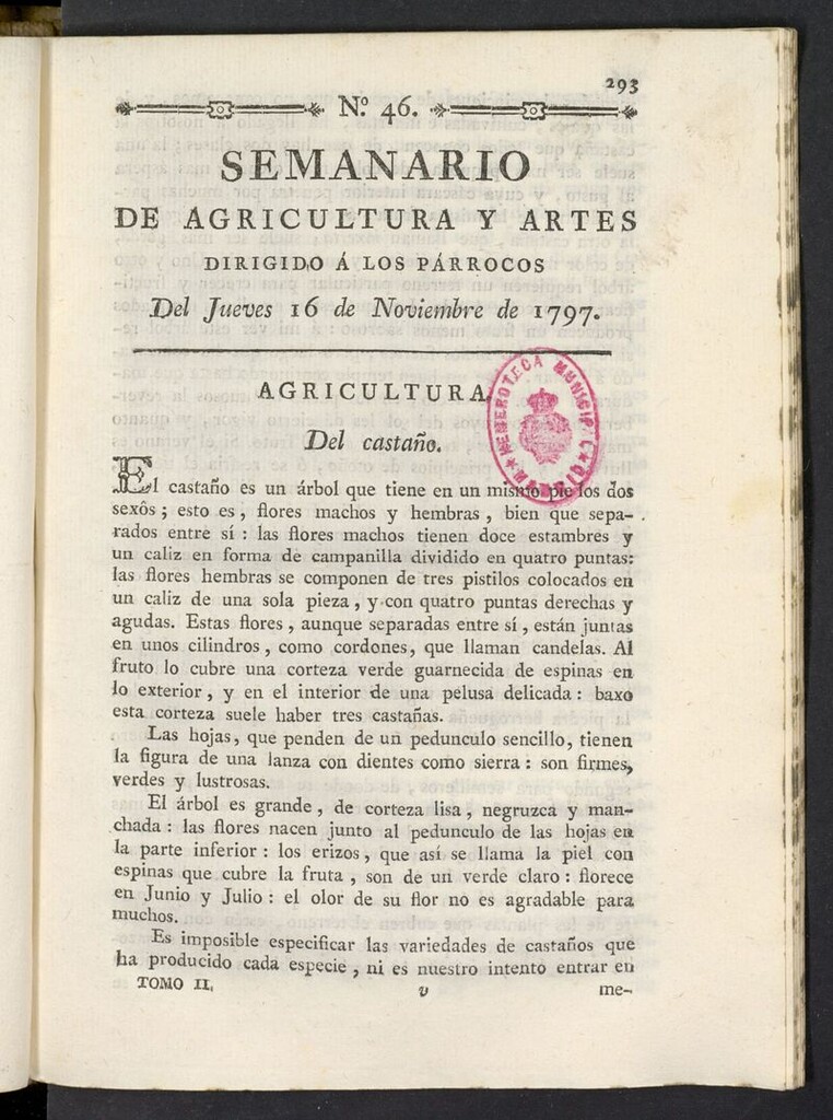 Miniatura de Semanario de Agricultura y Artes del 16 de noviembre de 1797
