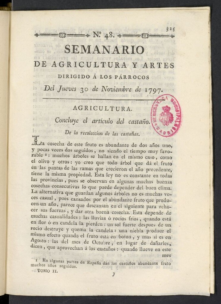 Miniatura de Semanario de Agricultura y Artes del 30 de noviembre de 1797