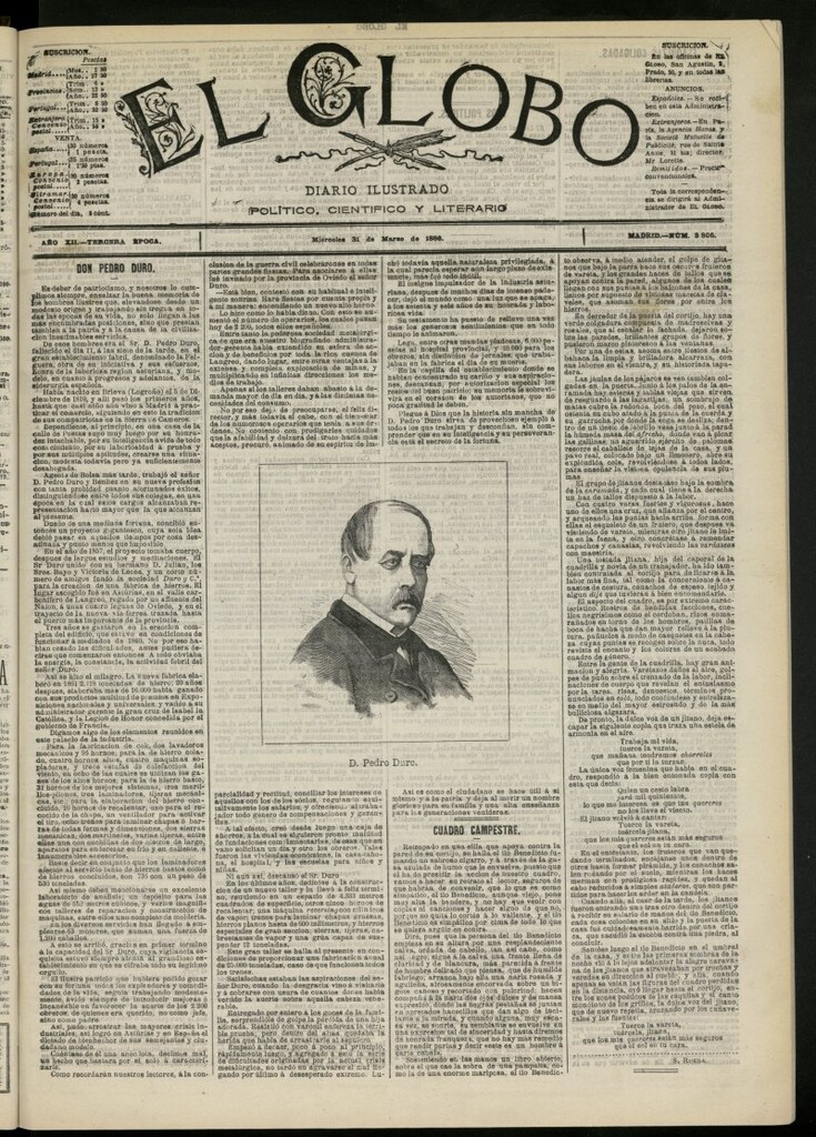 Miniatura de El Globo : diario ilustrado del 31 de marzo de 1886, nº 3806