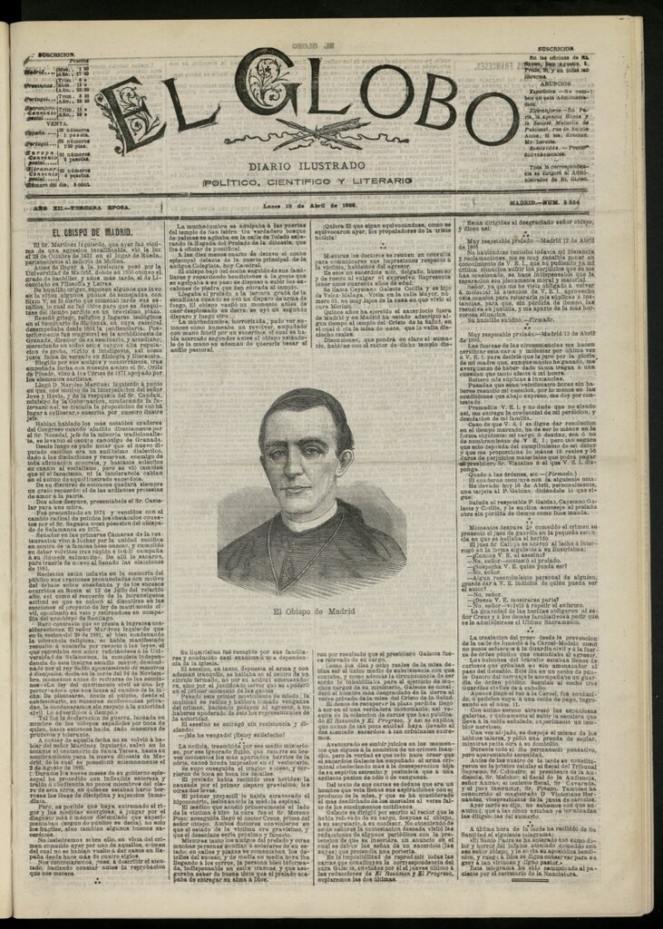 Miniatura de El Globo : diario ilustrado del 19 de abril de 1886, nº 3825