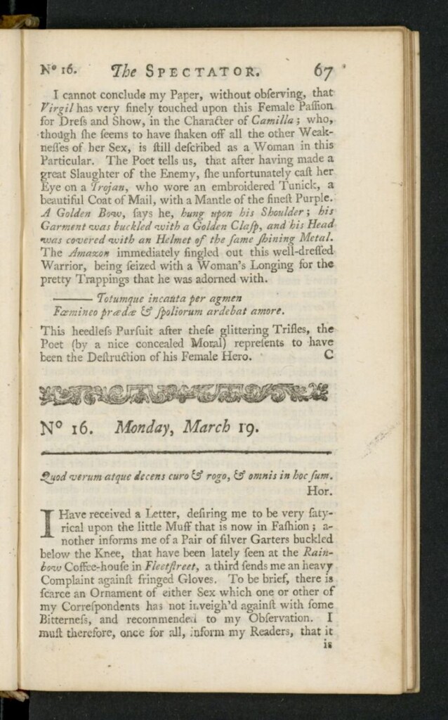 Miniatura de The Spectator del 19 de marzo de 1711, nº 16
