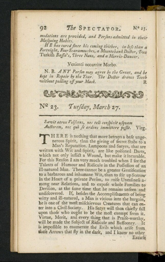 Miniatura de The Spectator del 27 de marzo de 1711, nº 23