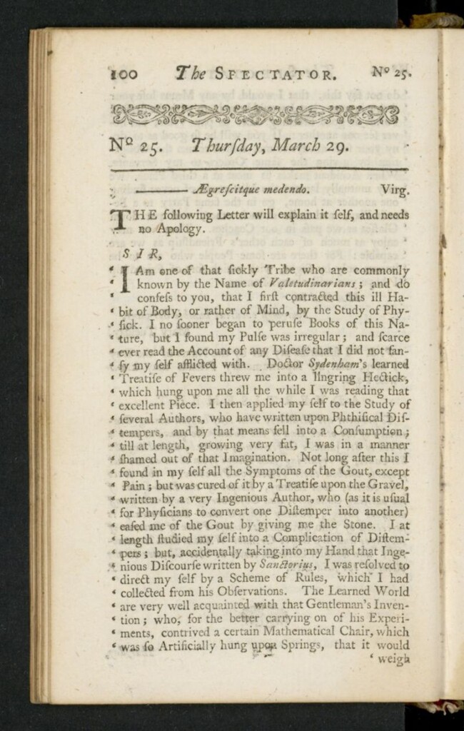 Miniatura de The Spectator del 29 de marzo de 1711, nº 25