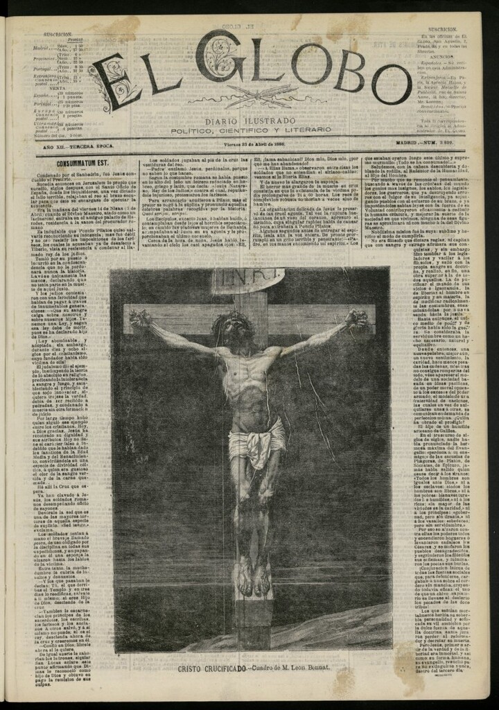 Miniatura de El Globo : diario ilustrado del 23 de abril de 1886, nº 3829