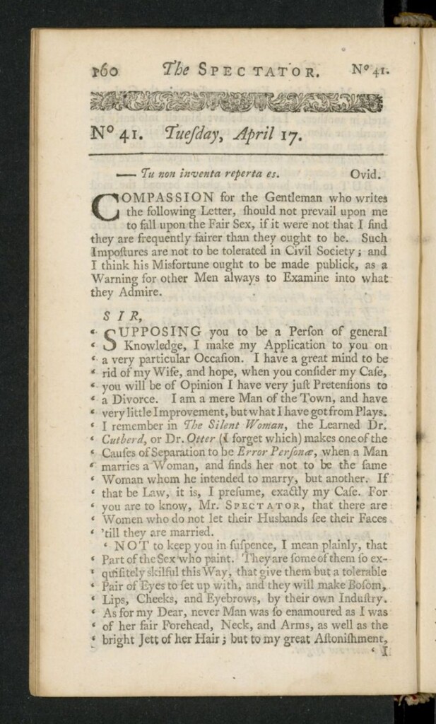 Miniatura de The Spectator del 17 de abril de 1711, nº 41