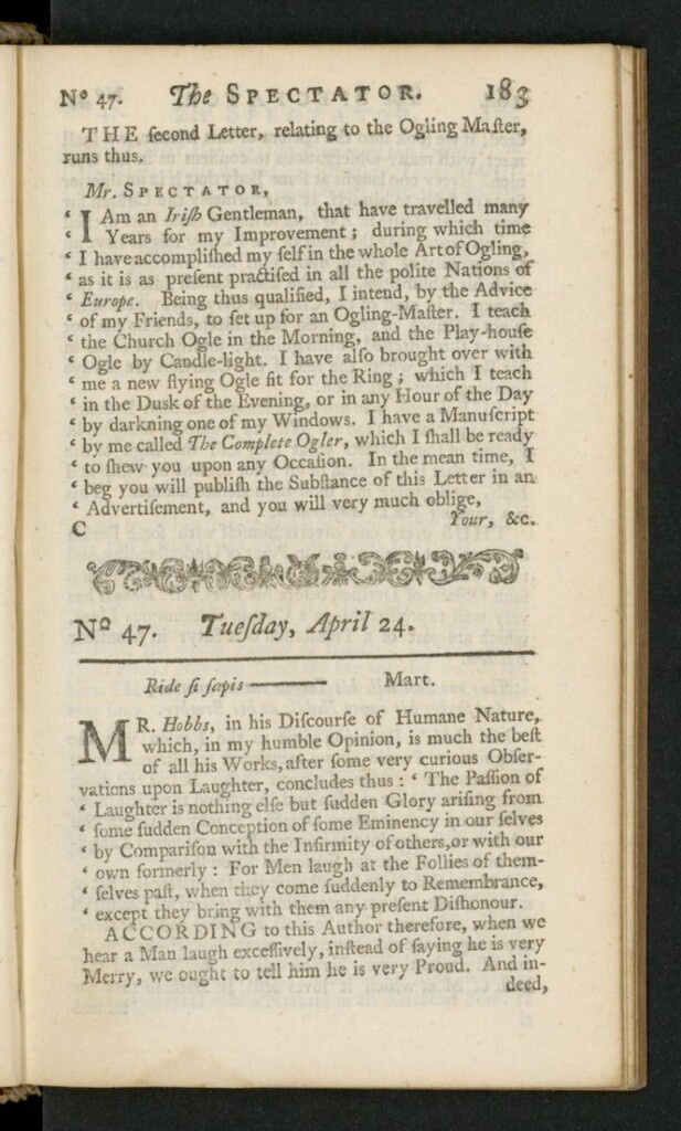 Miniatura de The Spectator del 24 de abril de 1711, nº 47