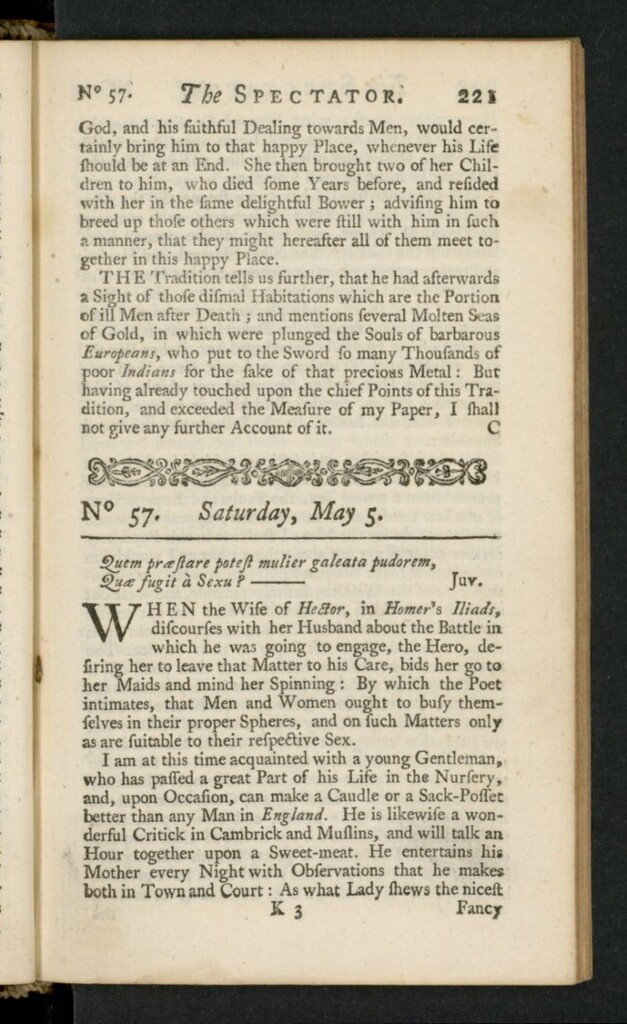 Miniatura de The Spectator del 5 de mayo de 1711, nº 57