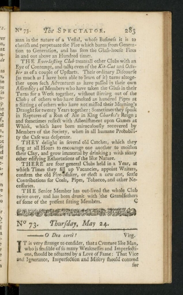 Miniatura de The Spectator del 24 de mayo de 1711, nº 73