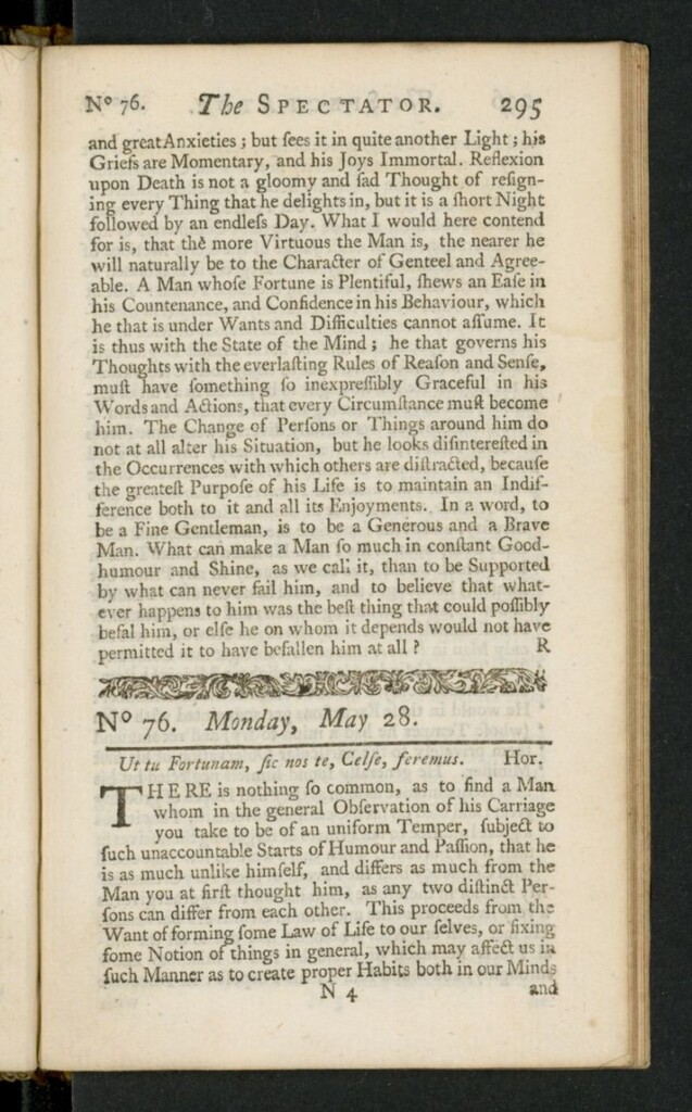 Miniatura de The Spectator del 28 de mayo de 1711, nº 76