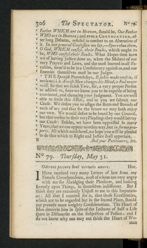 Miniatura de The Spectator del 31 de mayo de 1711, nº 79