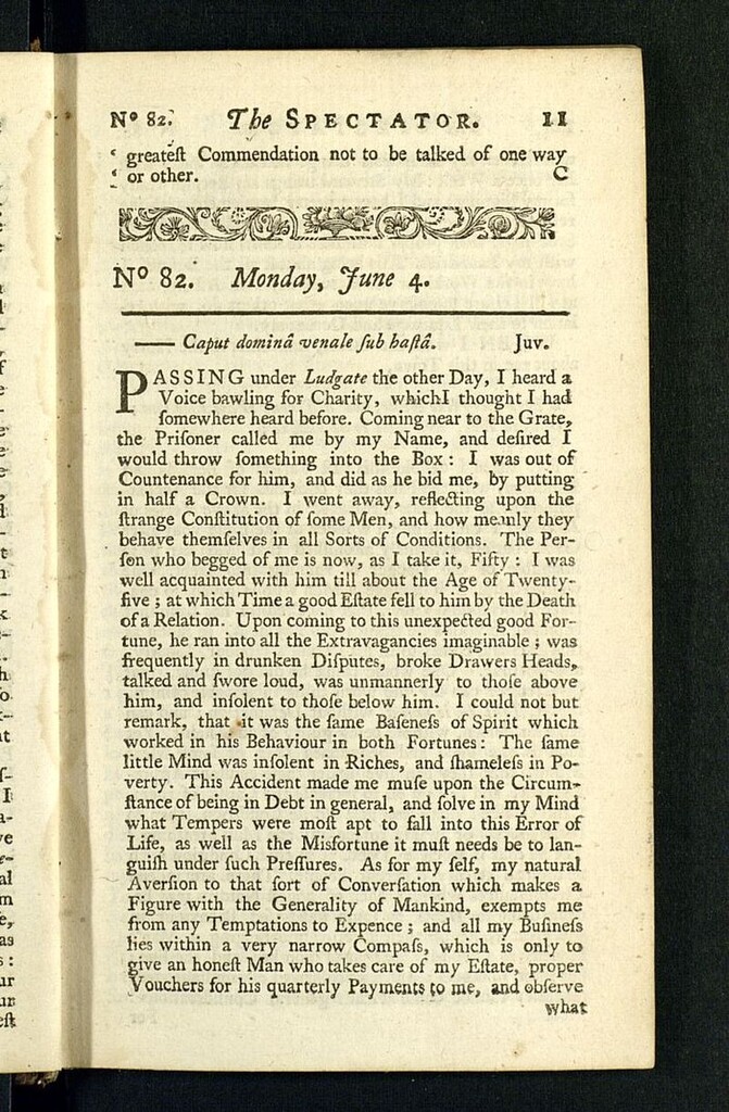 Miniatura de The Spectator del 4 de junio de 1711, nº82