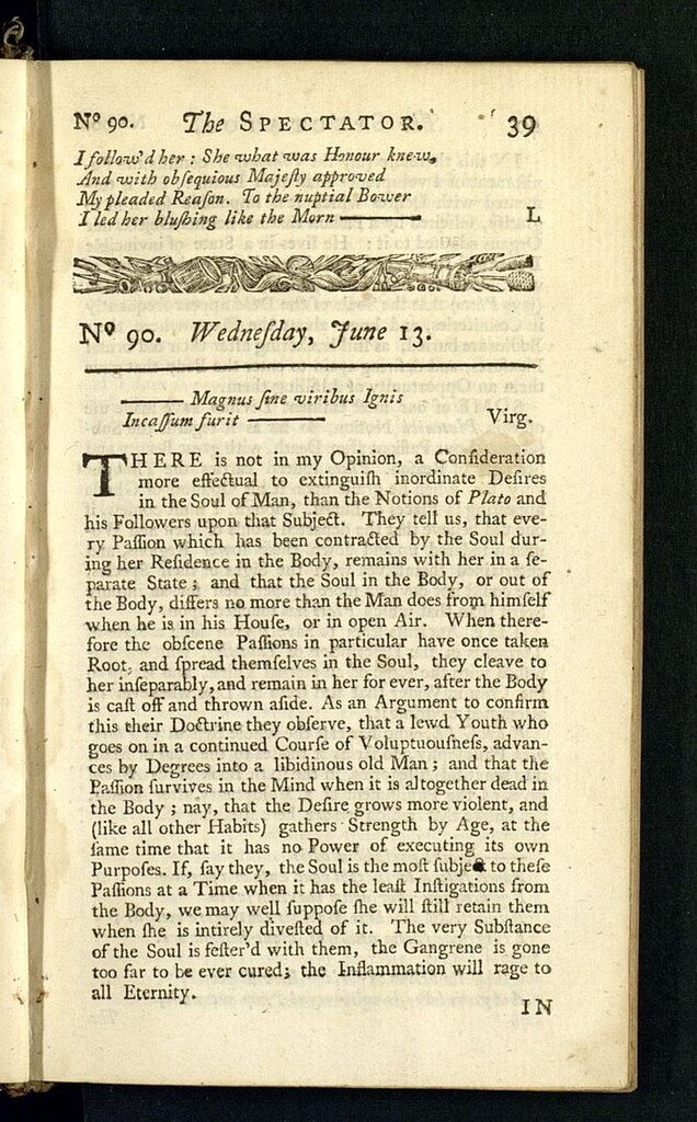 Miniatura de The Spectator del 13 de junio de 1711, nº 90