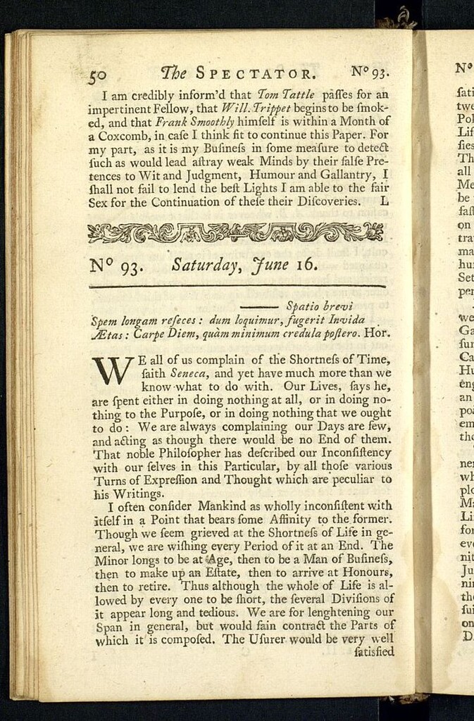 Miniatura de The Spectator del 16 de junio de 1711, nº 93