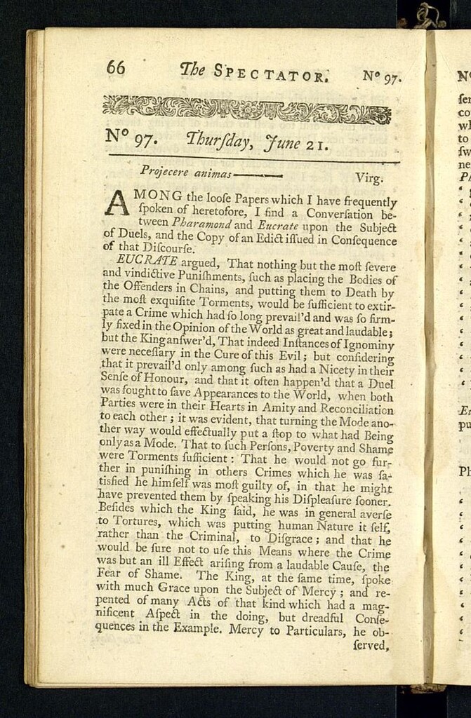 Miniatura de The Spectator del 21 de junio de 1711y, nº 97
