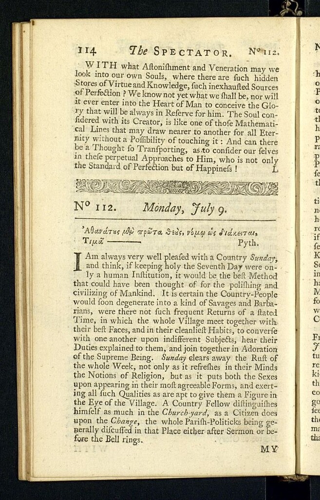 Miniatura de The Spectator del 9 de julio de 1711, nº 112