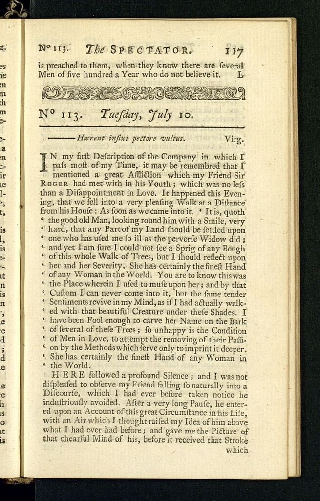 Miniatura de The Spectator del 10 de julio de 1711, nº 113