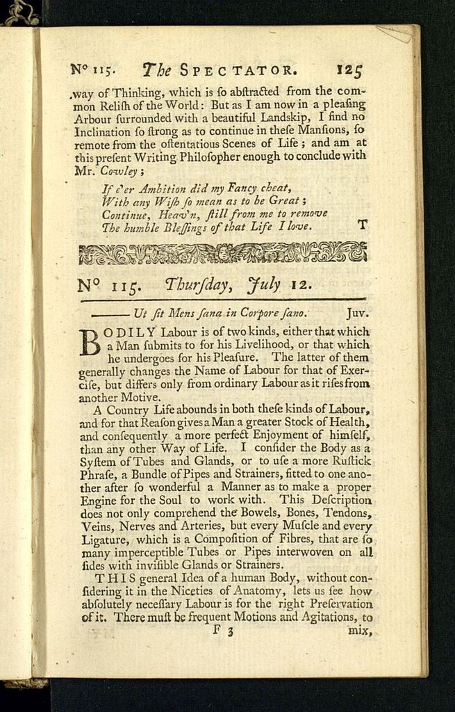 Miniatura de The Spectator del 12 de julio de 1711, nº 115