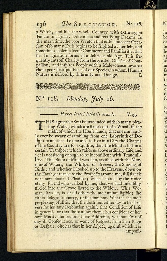 Miniatura de The Spectator del 16 de julio de 1711, nº 118
