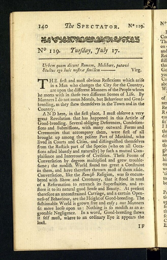 Miniatura de The Spectator del 17 de julio de 1711, nº 119