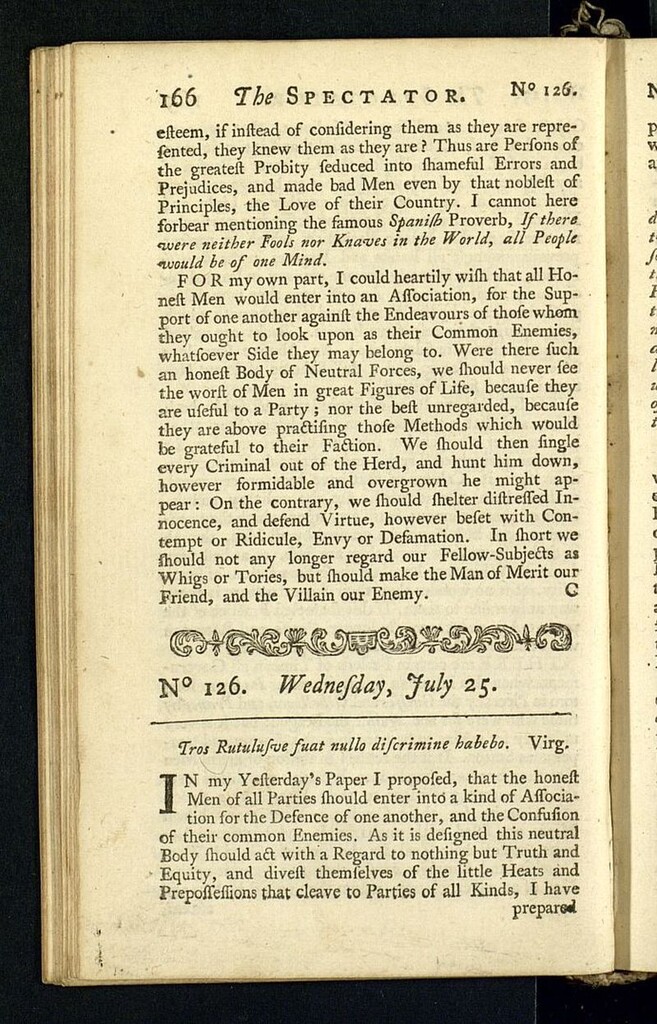 Miniatura de The Spectator del 25 de julio de 1711, nº 126