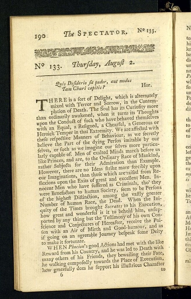 Miniatura de The Spectator del 2 de agosto de 1711, nº 133