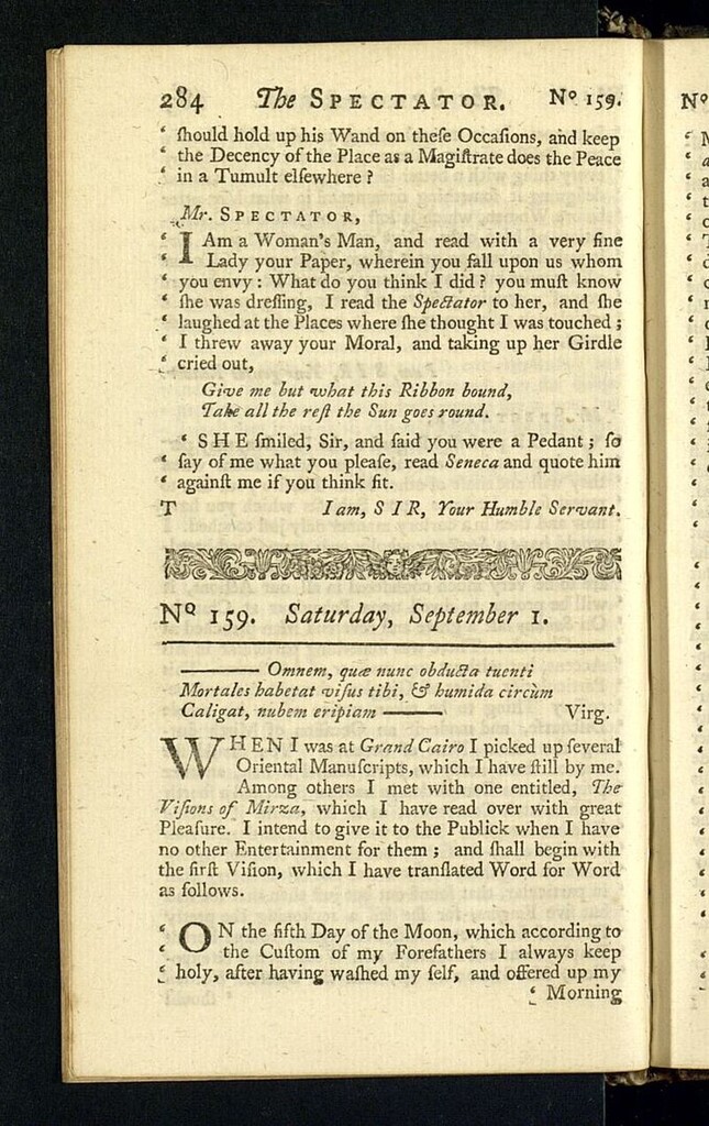 Miniatura de The Spectator del 1 de septiembre de 1711, nº 159