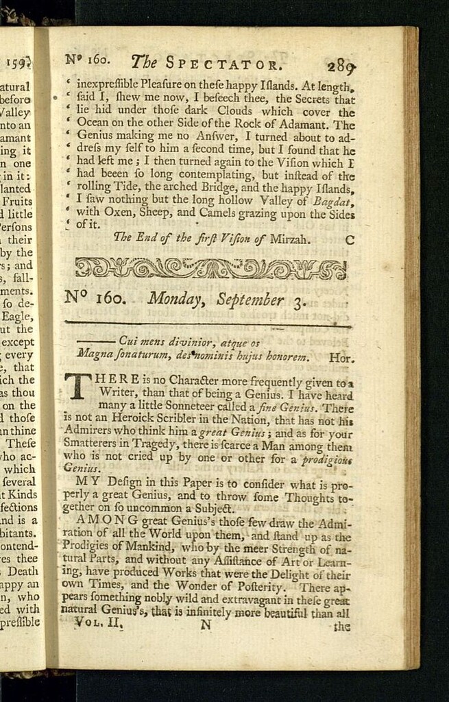 Miniatura de The Spectator del 3 de septiembre de 1711, nº 160