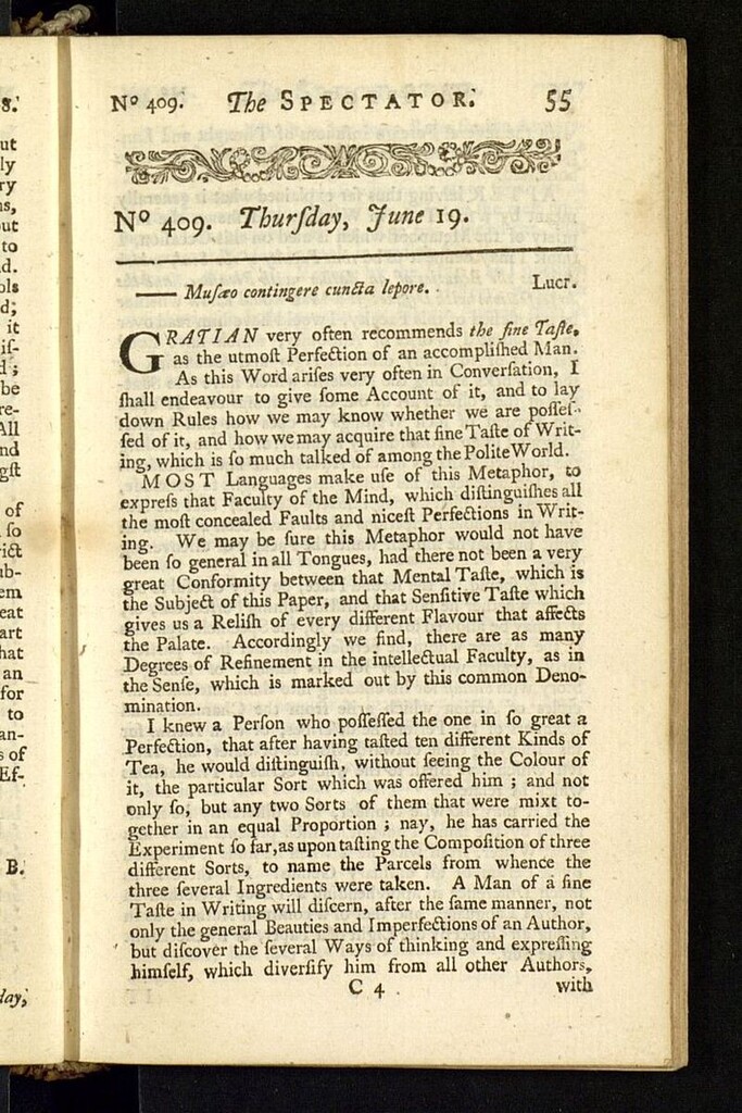 Miniatura de The Spectator del 19 de junio de 1712, nº 409