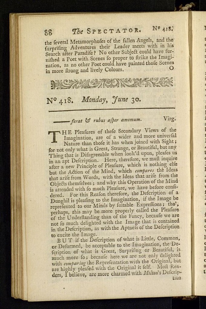 Miniatura de The Spectator del 30 de junio de 1712, nº 418