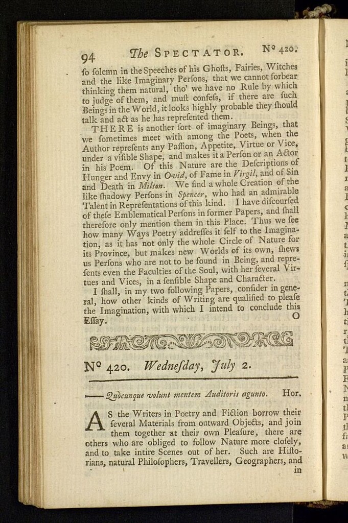 Miniatura de The Spectator del 2 de julio de 1712, nº 420
