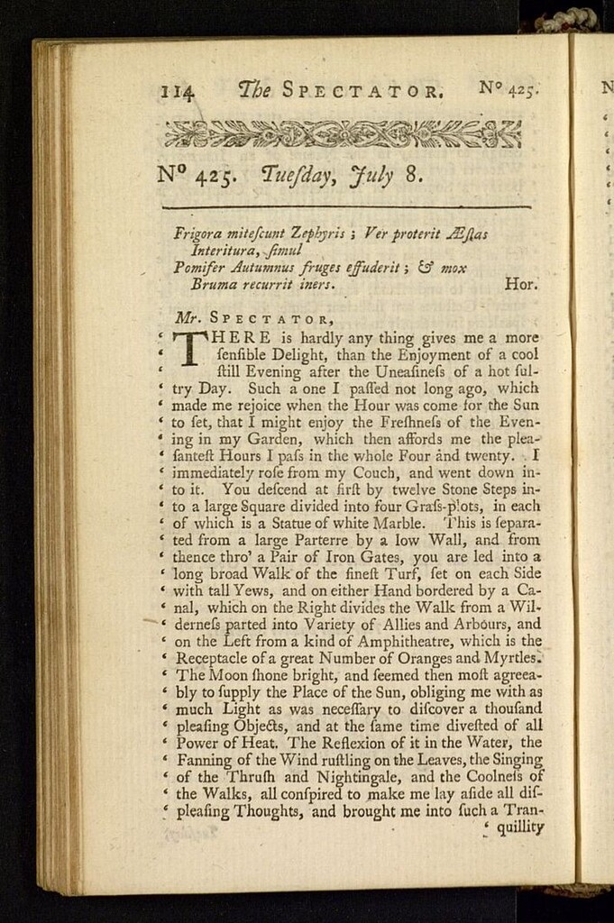Miniatura de The Spectator del 8 de julio de 1712, nº 425